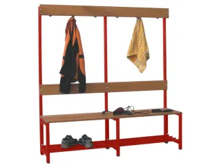 Omkleedbank LxB 1500x400mm Houten Latten Schoenenrek Haken Ral3000 - 2