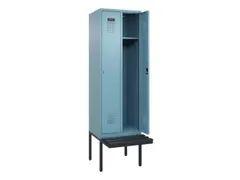 locker met bank,HxBxD 2120x600x815mm,2vak,vak B 300mm,cilinderslot