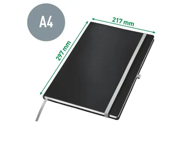 Carnet de notes Leitz Style A4 ligné couverture rigide satin noir