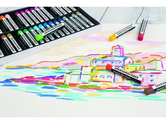 Oliepastelkrijt Eberhard Faber 11mm doos a 36 st assorti