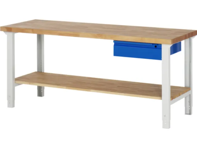 werkbank,RAL 7035/RAL 5010,HxBxD 790-1140x2000x700mm,beukblad