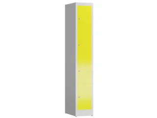 Lockerkast 1800x310x500mm 1x4 vakken cilinderslot, sokkel, RAL1018 - 1