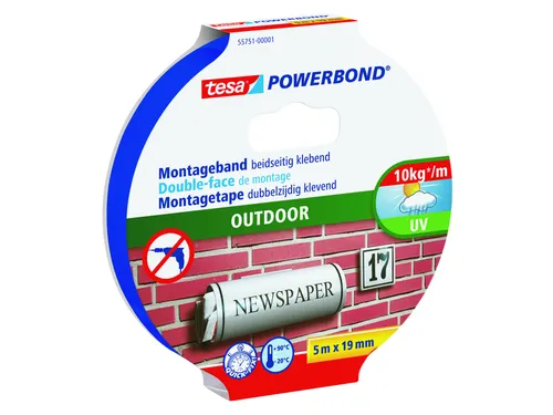 Powerbond Tesa 55751 montagetape outdoor 19mmx5m Transparant
