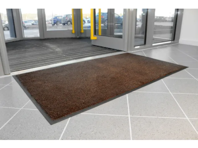 schoonloopmat,HxLxB 9x850x600mm,moeilijk ontvlambaar,nylon,zwart/bruin