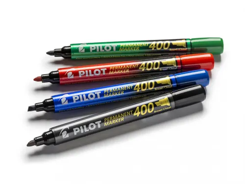 Pilot Permanent Marker 400 Brede Schuine punt Blauw 15+5 gratis