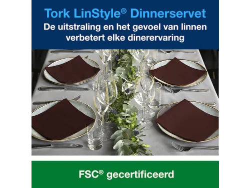 Tork 478727 LinStyle Dinnerservet Cocoa 39x39cm 1-laags 1/4-vouw