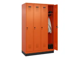 locker,HxBxD 1950x1200x500mm,4vak,vak B 300mm,draaigrendel,sokkel