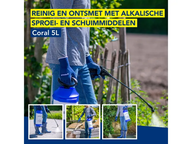 Coral 5 Liter druksproeier, drukspuit voor reiniging