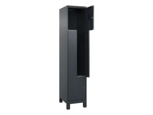 Z-garderobekast,HxBxD 1950x400x500mm,vak B 200/400mm,cil.-slot,voeten