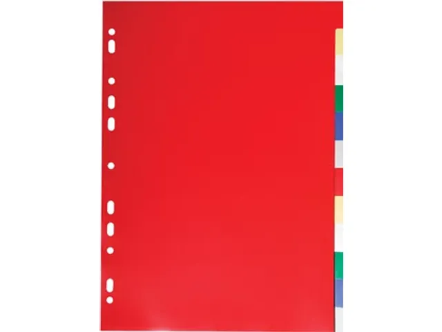 tabbladen A4 PP 12/100e 12-delig assorti 15-gaats