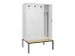 locker met bank,voor scheiding van kleding,HxBxD 2120x1200x815mm,4vak