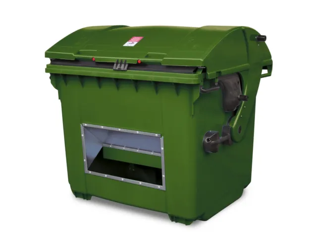 strooigoedbak,HxBxD 1035x1360x765mm,HDPE,groen,deksel groen