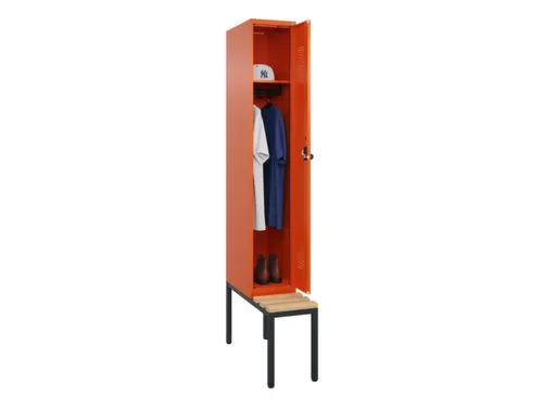 locker met bank,HxBxD 2120x300x815mm,1vak,vak B 300mm,draaigrendel
