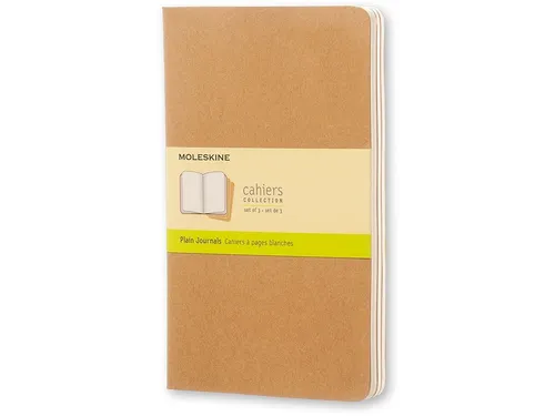 Schrift Moleskine 130x210mm blanco 160 pagina's 70gr kraft set à 3 st
