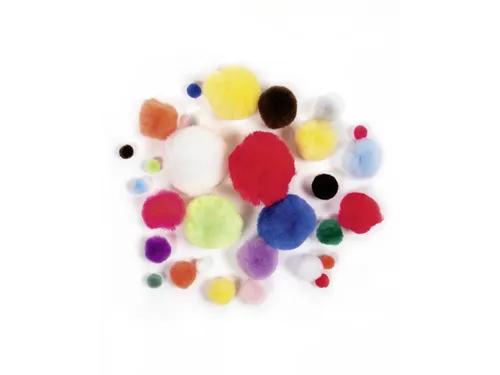 Pompon Folia 30 stuks diverse kleuren en afmetingen 30 stuks