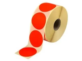 Etiket Rond Fluor Rood 35mm Op rol 2000 Stuks - 1