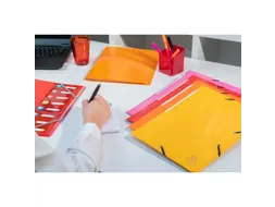 Elastomap A4 3 kleppen IDERAMA Maxi Capacity glanskarton oranje