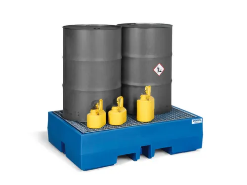 PE-opvangbak,v. 2x200l vat/kleinemballage,opvangvol. 270l