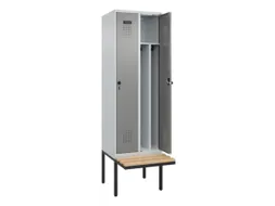 locker met bank,voor scheiding van kleding,HxBxD 2120x600x815mm,2vak