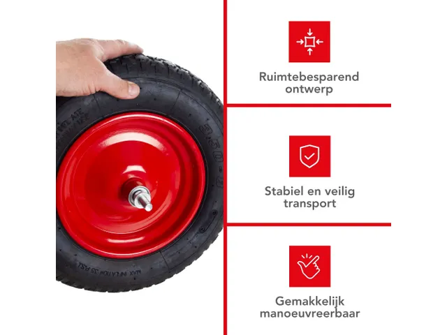 Kruiwagen 85 Liter gegalvaniseerd staal Grijs pneumatisch wiel