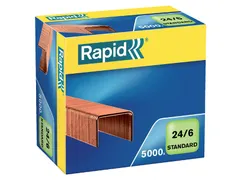 Nieten Rapid 24/6 kopercoating standaard 5000 stuks