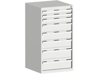 ladekast HxBxD 1200x650x650mm 8laden romp RAL7035 front RAL7035 - 1