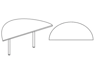 aanbouwtafel,i.h.v.,HxBxD 720-840x1600x800mm,halfrond,CC-zwart - 2