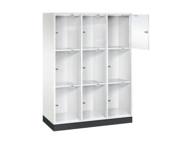grootvolume-lockersysteem,HxBxD 1750x1220x500mm,3x3vakken,cil.-slot