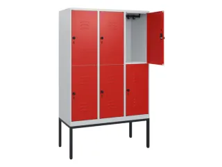 dubbeldekse locker,HxBxD 1950x1200x500mm,3x2vak.,vak B 400mm - 2