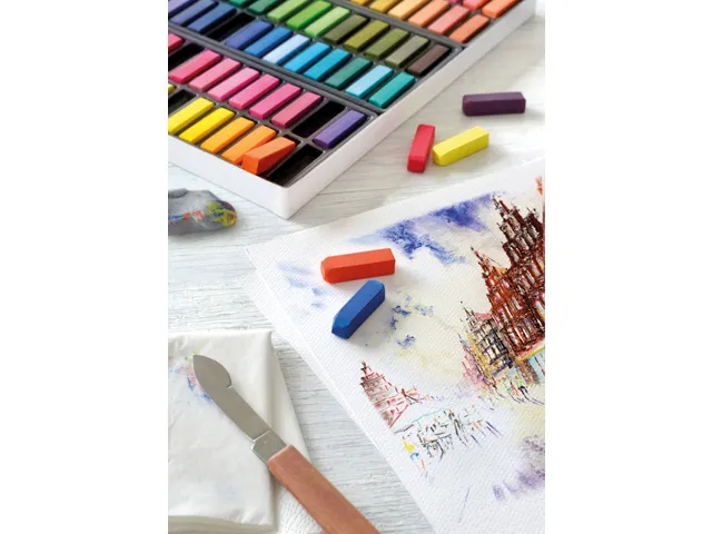 Pastelkrijt Faber-Castell halve lengte etui à 72 stuks
