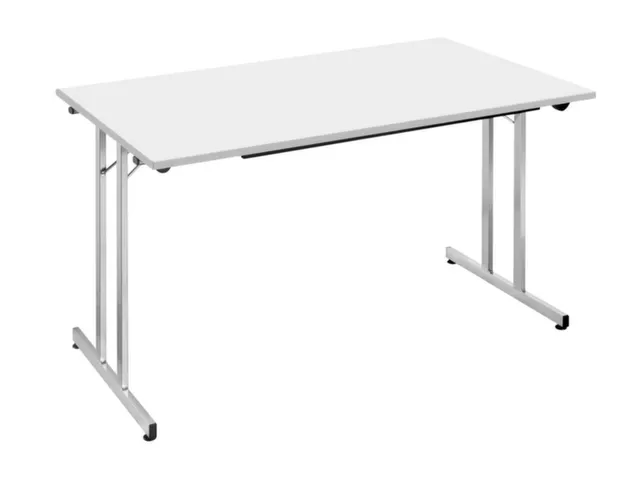 Klaptafel Vrijstaand 140x70 Cm Onderstel Aluminium Blad Lichtgrijs