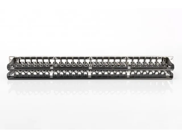 Modulair Patchpaneel 48-poorts Tekstveld 1U Rackmontage Zwart RAL 9005