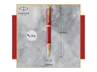 Rollerpen Parker IM Premium Red Lacquer GT Fijn Zwarte inkt - 8