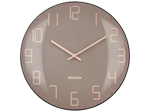 Wandklok Nextime dia 35cm bolvormig glas roze kunststof Shade