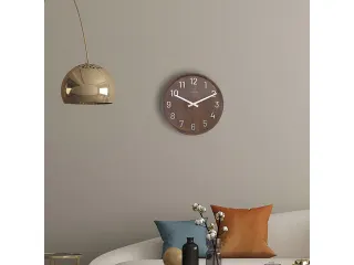 Grote wandklok - 50cm- Stille klok - Walnoot hout - NeXtime "Precious" - 5