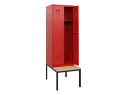 locker met bank,HxBxD 1950x600x815mm,2vak,vak B 300mm,cilinderslot