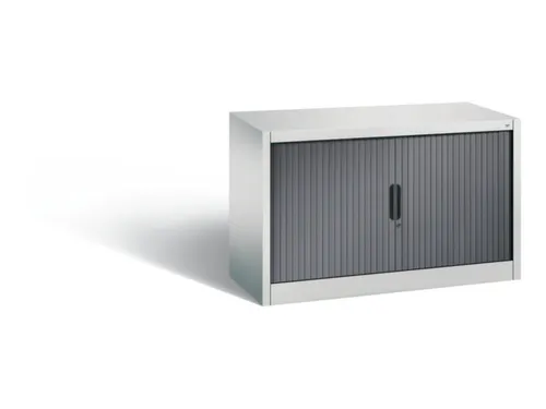 jaloeziedeurkast,HxBxD 695x1200x420mm,1xStalen bodem,rolluik RAL7021