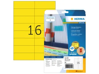 HERMA 4551 Verwijderbare etiketten A4 105x37mm Geel 320 stuks - 1