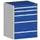 ladekast 1000x800x650mm 5laden zware lasten RAL7035 front RAL5010