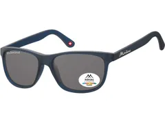Zonnebril Montana met smoke gepolariseerd glas mat blauw