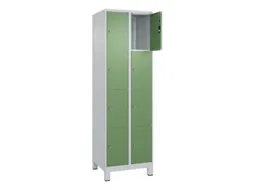 lockerkast,HxBxD 1950x600x500mm,2x4vakken,vak B 300mm,cil.-slot,voeten