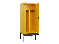 PBM-locker met bank,HxBxD 2120x800x815mm,2vak,vak B 400mm,draaigrendel