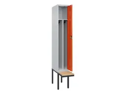 locker met bank,voor scheiding van kleding,HxBxD 2120x300x815mm,1vak