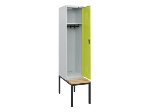 locker met bank,HxBxD 1950x400x815mm,1vak,vak B 400mm,cilinderslot