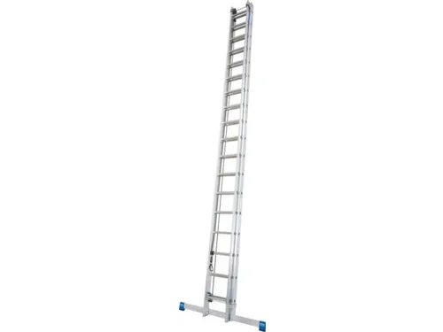 optrekladder,2x18,sporten,balk L 5,2-9,1m,2-dlg.,aluminium