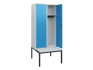 locker met bank,HxBxD 1950x800x815mm,2vak,vak B 400mm,cil.-slot - 2