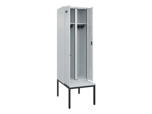 locker met bank,voor scheiding van kleding,HxBxD 2120x600x815mm,2vak