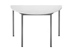 OUTLET Tafel Halfrond 120x60 Cm Frame Antraciet Blad Lichtgrijs