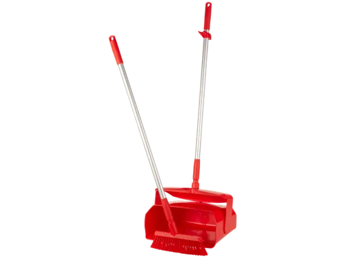 Vikan Hygiene stofblik + veger combinatieset alu steel 840mm Rood