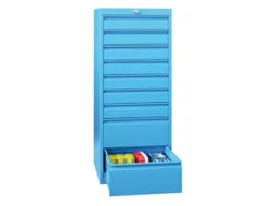ladekast HxBxD 1200x500x600mm 9laden slot RAL7035 front RAL5012